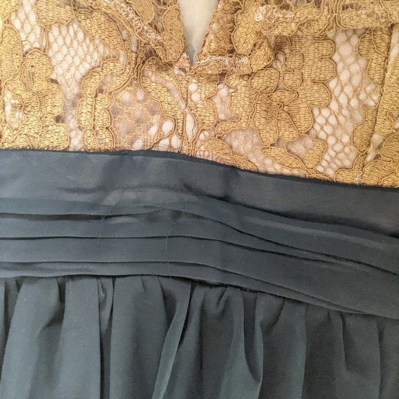 Black  Metallic Gold Max Full Lenght Empire Waist Dress XL New NWOT - Picture 10 of 10